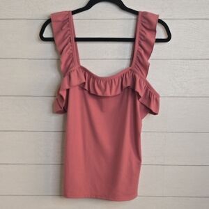 Ruffled Mauve Tank Top